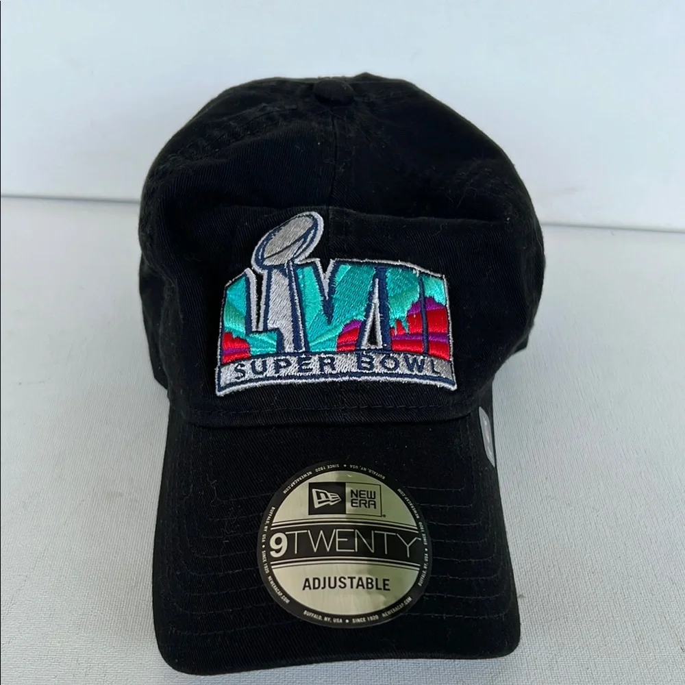 New Era Black 9 Twenty Super Bowl 57 Logo Hat Cap‎ “like new”